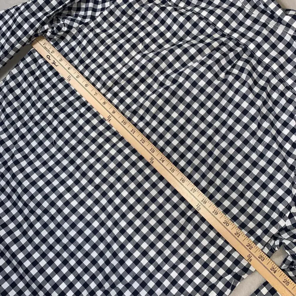 J Crew Shirt Mens XL‎ Navy Check Slim Stretch Secret Wash Organic Cotton NEW